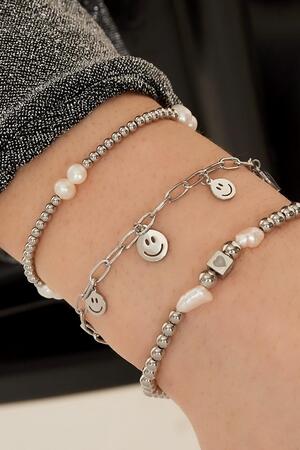 Bracelet beads with pearls Silver Stainless Steel h5 Picture2